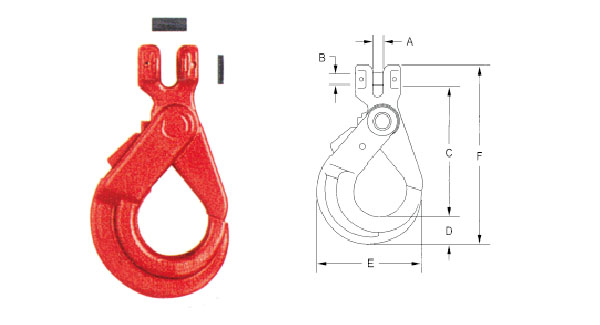 SHUR-LOC CLEVIS HOOKS WITH POSITIVE LOCKING LATCHES